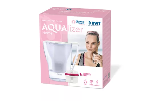 BWT AQUALIZER HOME 2,7 L asztali vízszűrő kancsó fehér - 1 db Magnesium Mineralized vízszűrőbetéttel