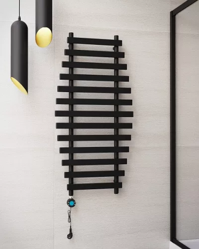 Wasserburg OVALE BLACK/fekete Törölközőszárító radiátor 120x60 20-25936W