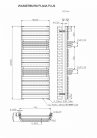 Wasserburg PLANA PLUS BLACK/fekete Törölközőszárító radiátor 128,8x50