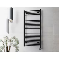 Törölközőszárító radiátor 120cm x 60cm Íves, fekete