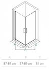 Wasserburg PAX 11 Szögletes zuhanykabin 90cmx90cm