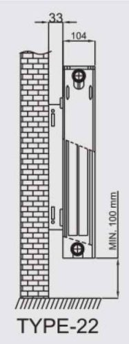 Technik Therm Pro 22K 300x400 acéllemez radiátor