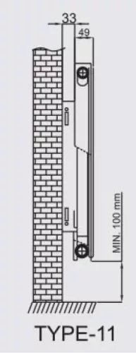 Technik Therm Pro 11K 600x800 acéllemez radiátor