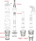 Alcadrain/Alcaplast Öblítőszelep 850 mm csökkentett magasságú falsík alatti szerelési rendszerekhez A06-850