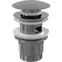   Alcadrain/Alcaplast CLICK/CLACK mosdó leeresztő 5/4", túlfolyóval, fémből, nagy dugóval A390