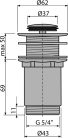 Alcadrain/Alcaplast CLICK/CLACK mosdó leeresztő 5/4", túlfolyó nélkül, fémből, kis dugóval, műanyag és üveg mosdókhoz A394