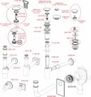 Alcadrain/Alcaplast CLICK/CLACK mosdó leeresztő 5/4", túlfolyó nélkül, fémből, kis dugóval, műanyag és üveg mosdókhoz A394