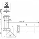 Alcadrain /Alcaplast Mosdószifon „S“ DN40 csatlakozóval rozsdamentes leeresztővel DN63 A412