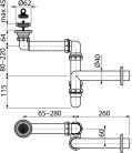 Alcadrain /Alcaplast Helytakarékos mosdószifon DN63 csatlakozóval A413