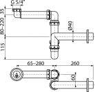 Alcadrain /Alcaplast Helytakarékos mosdószifon 5/4" hollandi anyával