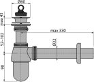 Alcadrain /Alcaplast Mosdószifon DN32 csatlakozással , 5/4" leeresztővel, fém A437