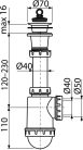 Alcadrain /Alcaplast Mosogató szifon műanyag leeresztővel DN70 A442-DN50_40