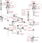 Alcadrain /Alcaplast Szifon kétmedencés mosogatóhoz, rozsdamentes leeresztővel DN70 és csatlakozóval A449P-DN50/40