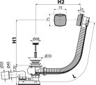 Alcadrain /Alcaplast Automata kádszifon készlet króm, A51CR