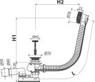 Alcadrain /Alcaplast Automata kádszifon készlet, fekete-matt, A55BLACK