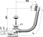 Alcadrain /Alcaplast Automata kádszifon készlet fém, A55KM