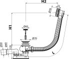 Alcadrain /Alcaplast Automata kádszifon készlet fém, A55K