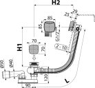 Alcadrain /Alcaplast Automata kádszifon túlfolyóval, króm, A564CRM2