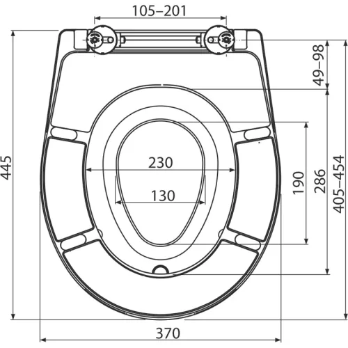 Alcadrain /Alcaplast Wc ülőke univerzális SOFTCLOSE integrált betéttel, Duroplast A606