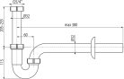 Alcadrain /Alcaplast Csőszifon 5/4" hollandi anyával A80-DN32