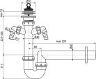 Alcadrain /Alcaplast Csőszifon leeresztő ráccsal DN70 és két csatlakozóval A820-DN40