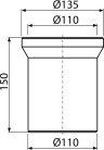 AlcaDrain WC csatlakozó – 150 mm toldócső A91-150