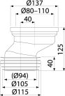 AlcaDrain Excentrikus csatlakozó a WC-hez 40 mm A991-40