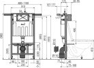 Alcadrain /Alcaplast WC tartály falsík alatti szerelés, szerelőkerettel AM102/1000 JÁDROMODUL (panellakások)