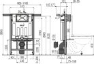 Alcadrain /Alcaplast WC tartály falsík alatti szerelés, szerelőkerettel AM102/850 JÁDROMODUL (panellakások)