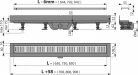 Alcadrain /Alcaplast Wall - Zuhanyfolyóka peremmel perforált rácsokhoz függőleges gallérral falhoz építéshez , APZ30-650M