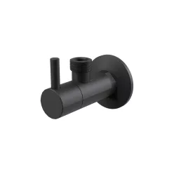  Alcadrain/Alcaplast Sarokszelep szűrővel 1/2"-3/8", kerek, fekete-matt, ARV001-BLACK