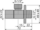 Alcadrain/Alcaplast Sarokszelep 1/2"-1/2", szögletes, ARV004