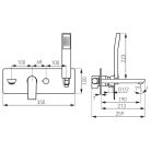 FERRO Algeo Square - Falsík alá építhető kádcsaptelep kézi zuhannyal BAQ11P