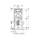 Geberit duofix wc szerelőelem 112 cm, csatlakozás szagelszíváshoz, a zajcsökkentő készletet (156.050) tartalmazza! "G30" GE-111.367.00.5