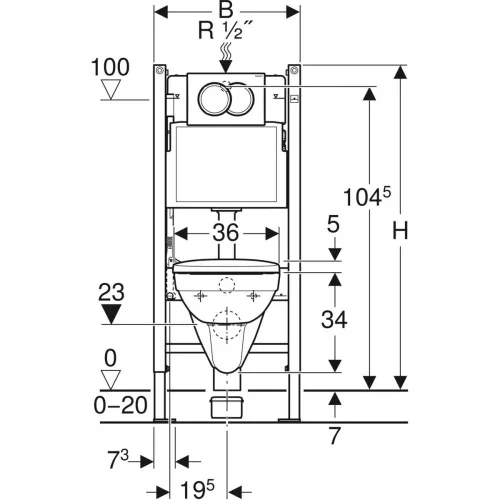 Geberit Duofix WC szett Delta 01 fehér