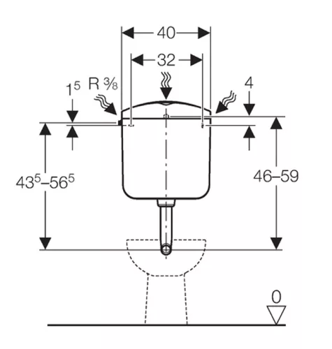 GEBERIT AP117 WC tartály, fehér "C"
