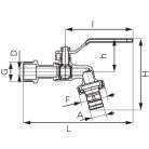 FERRO Kerti csap kezelőkarral, fém tömlőcsatlakozó, 1/2", F-Comfort KCN1