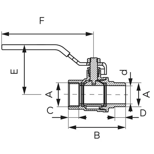 Ferro golyóscsap, lapátkarral, KB kivitel 1", KFP31