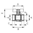 Ferro F-Power golyóscsap, pillangókarral, BB menettel,  3/8"