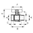 Ferro F-Power golyóscsap, pillangókarral, KB menettel,  1/2"