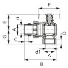 Ferro F-Power sarok golyóscsap 1" - KFPS3A 