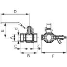 Ferro F-Power golyóscsap kézi légtelenítővel és dugóval 1/2" KFPW1