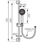 FERRO Horn Black - csúszórudas zuhanyszett N370BL-B