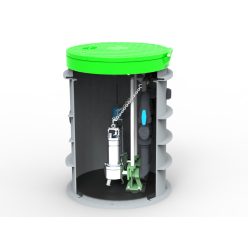   RoPump Ø800 x 1200 szennyvízátemelő szivattyútelep 2 x DAB FEKA VS 1000 szivattyúval