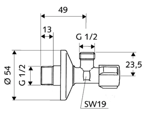 SCHELL Sarokszelep COMFORT 1/2"-1/2"