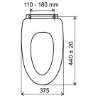 FERRO WC ülőke, fehér MDF fém-króm rögzítőelemek,  WC/BILA