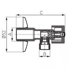 FERRO Sarokcsap takarórozettával és fém kezelőkarral 1/2"-1/2",  Z1212K