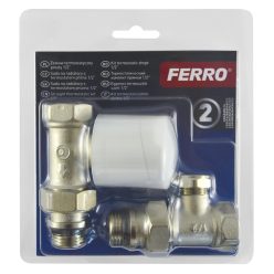   Ferro Termosztatikus radiátorszelep készlet, egyenes 1/2" ZTB01