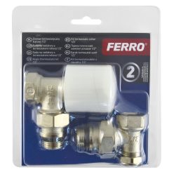   Ferro Termosztatikus radiátorszelep készlet, sarok 1/2" ZTB02